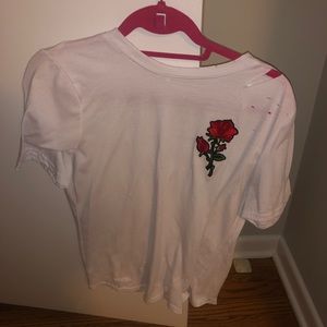 distressed rose tee